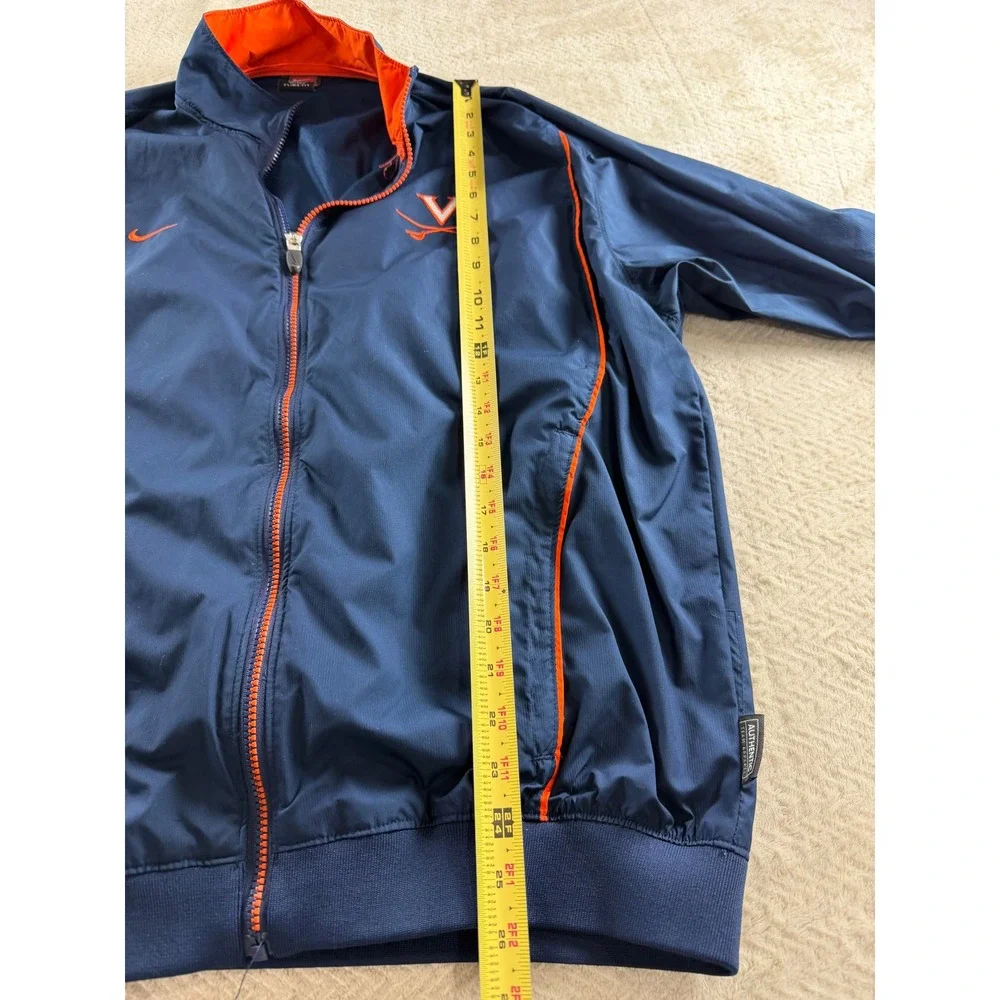 Nike Team UVA Virginia Cavaliers Clima-FIT Windbreaker Jacket Navy Orange Mens M